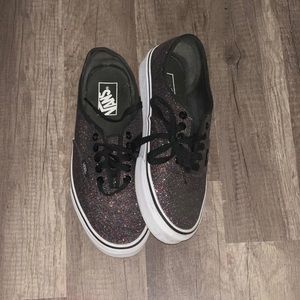 Black glitter Vans